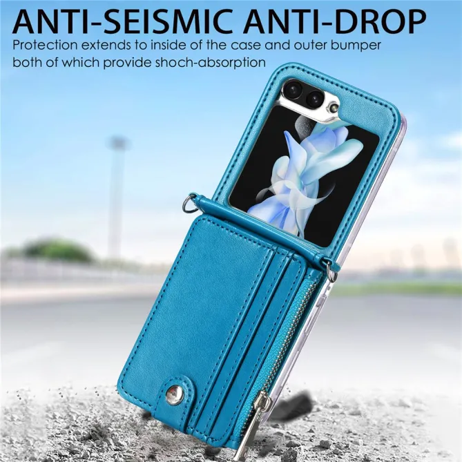Coque Samsung Galaxy Z Flip 7 FE et Z Flip 6 Portefeuille Bandoulière