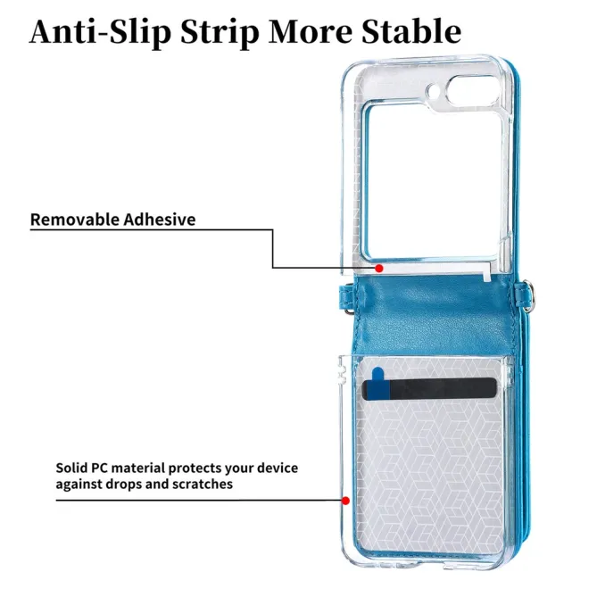 Coque Samsung Galaxy Z Flip 7 FE et Z Flip 6 Portefeuille Bandoulière