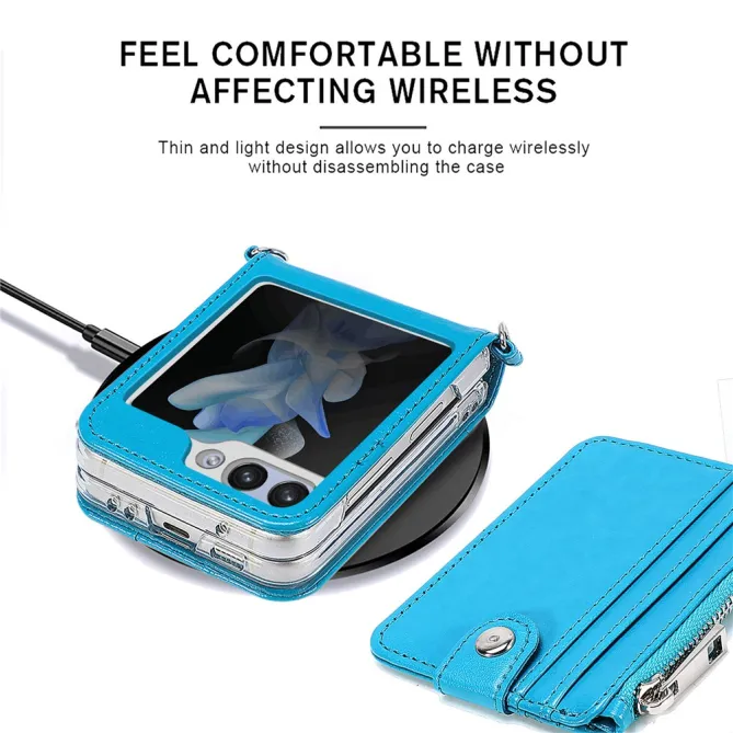 Coque Samsung Galaxy Z Flip 7 FE et Z Flip 6 Portefeuille Bandoulière