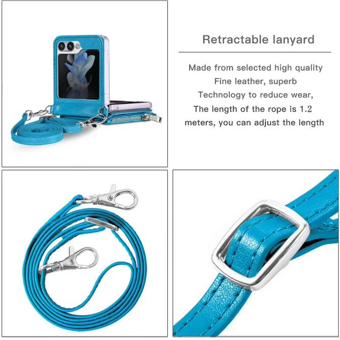 Coque Samsung Galaxy Z Flip 7 FE et Z Flip 6 Portefeuille Bandoulière