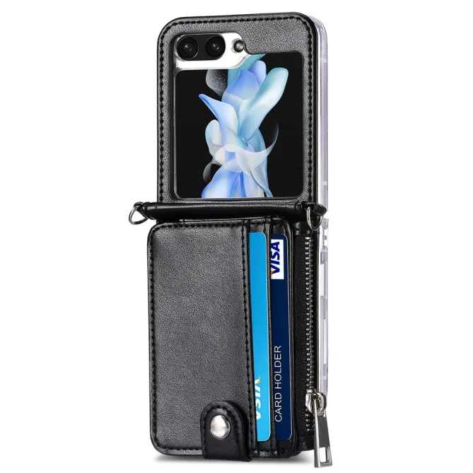 Coque Samsung Galaxy Z Flip 7 FE et Z Flip 6 Portefeuille Bandoulière