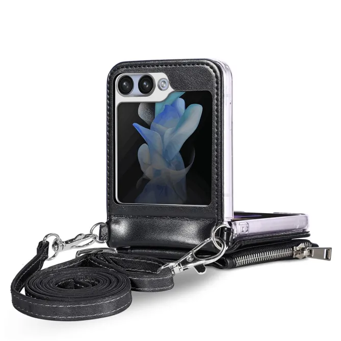 Coque Samsung Galaxy Z Flip 7 FE et Z Flip 6 Portefeuille Bandoulière