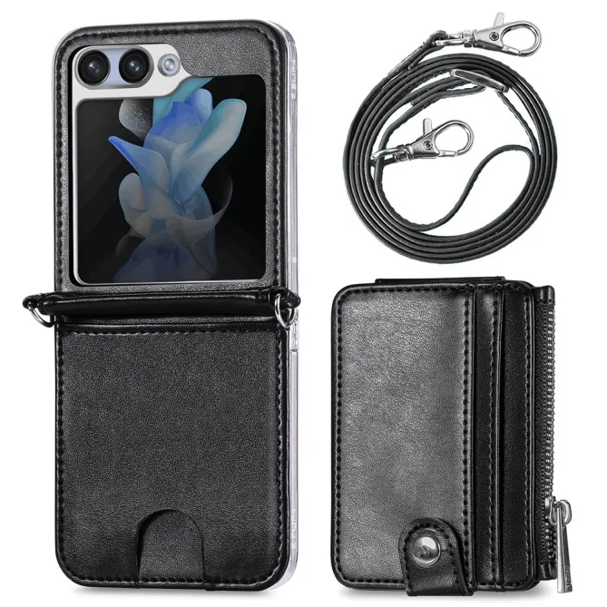 Coque Samsung Galaxy Z Flip 7 FE et Z Flip 6 Portefeuille Bandoulière