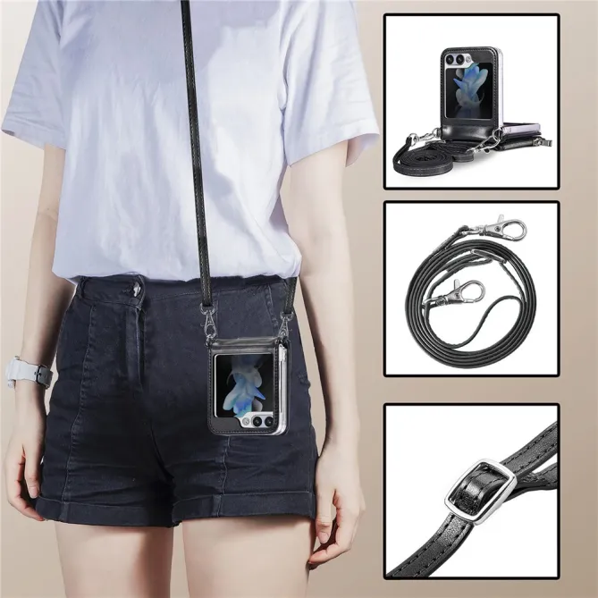 Coque Samsung Galaxy Z Flip 7 FE et Z Flip 6 Portefeuille Bandoulière