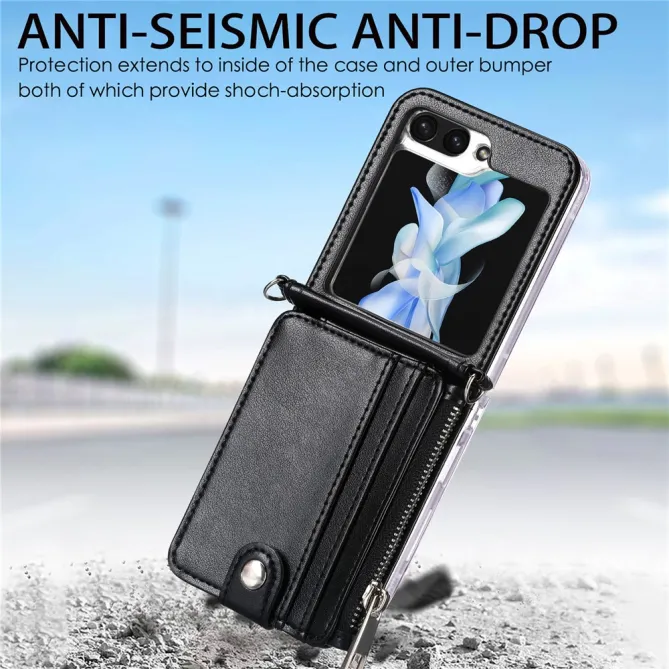 Coque Samsung Galaxy Z Flip 7 FE et Z Flip 6 Portefeuille Bandoulière