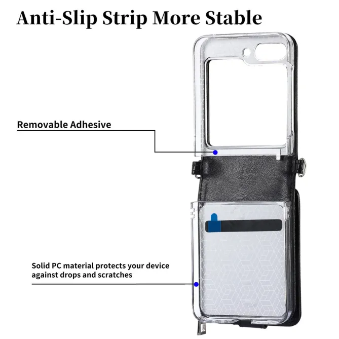 Coque Samsung Galaxy Z Flip 7 FE et Z Flip 6 Portefeuille Bandoulière