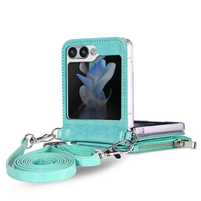 Coque Samsung Galaxy Z Flip 7 FE et Z Flip 6 Portefeuille Bandoulière