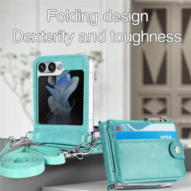 Coque Samsung Galaxy Z Flip 7 FE et Z Flip 6 Portefeuille Bandoulière