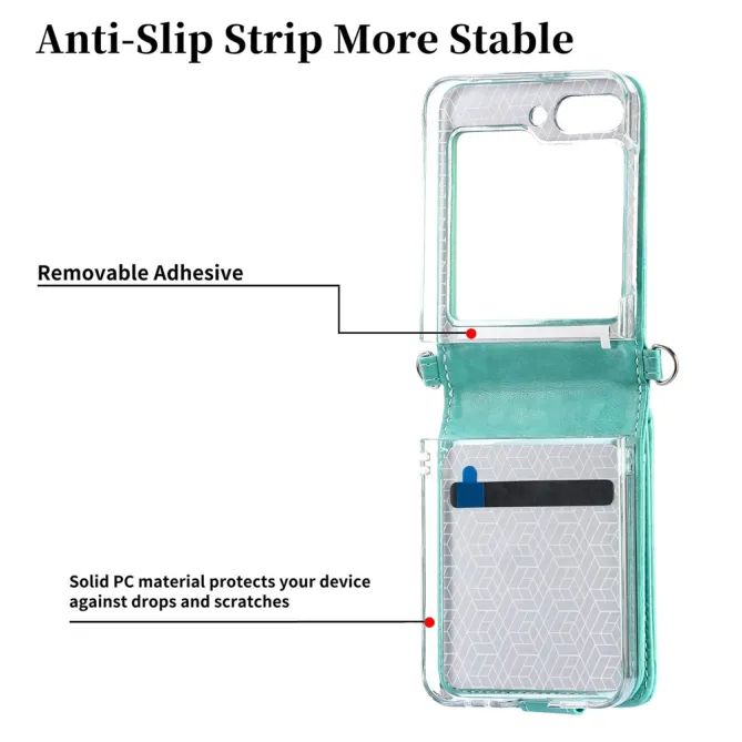 Coque Samsung Galaxy Z Flip 7 FE et Z Flip 6 Portefeuille Bandoulière
