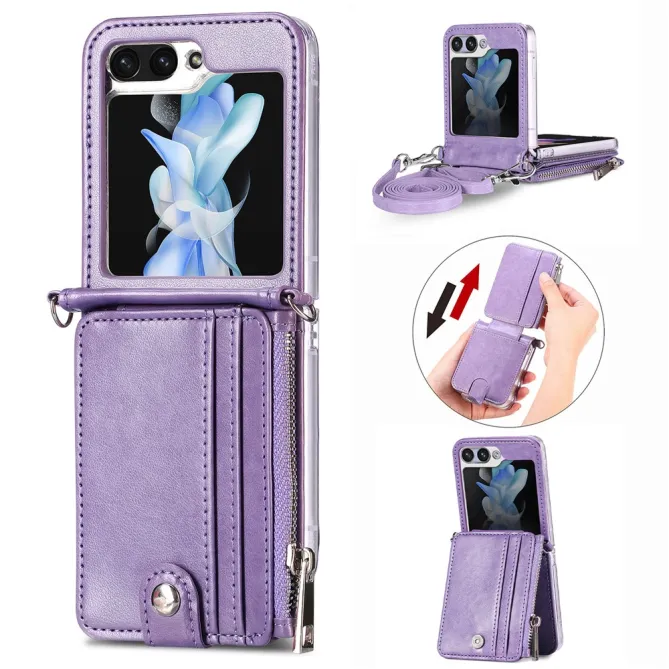 Coque Samsung Galaxy Z Flip 7 FE et Z Flip 6 Portefeuille Bandoulière