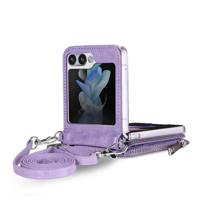 Coque Samsung Galaxy Z Flip 7 FE et Z Flip 6 Portefeuille Bandoulière