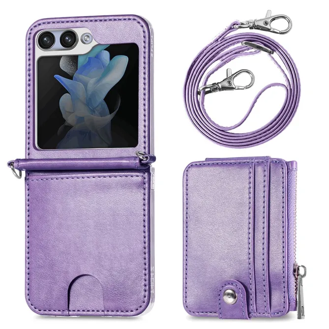 Coque Samsung Galaxy Z Flip 7 FE et Z Flip 6 Portefeuille Bandoulière