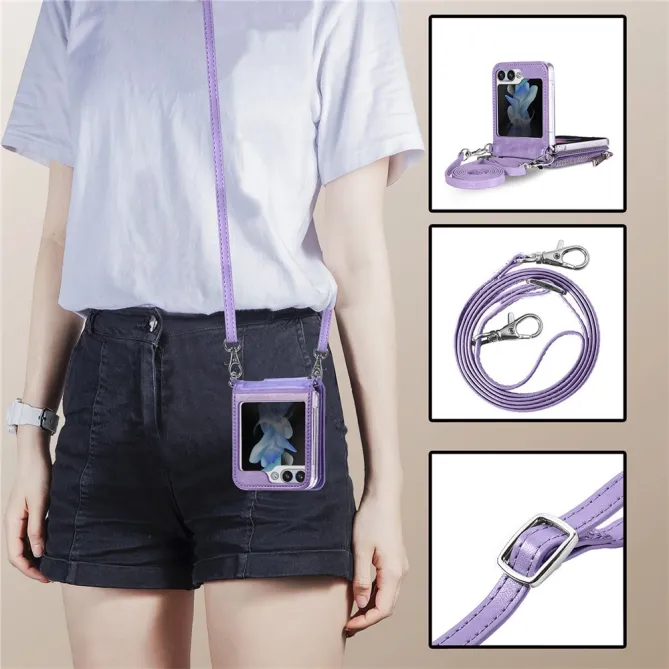 Coque Samsung Galaxy Z Flip 7 FE et Z Flip 6 Portefeuille Bandoulière