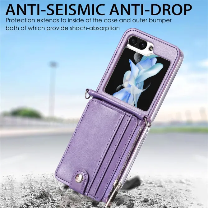 Coque Samsung Galaxy Z Flip 7 FE et Z Flip 6 Portefeuille Bandoulière