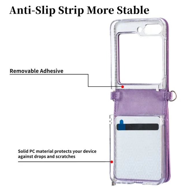 Coque Samsung Galaxy Z Flip 7 FE et Z Flip 6 Portefeuille Bandoulière