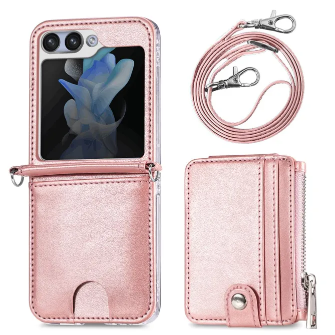 Coque Samsung Galaxy Z Flip 7 FE et Z Flip 6 Portefeuille Bandoulière