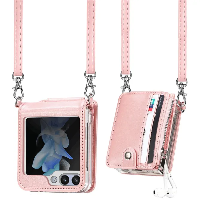 Coque Samsung Galaxy Z Flip 7 FE et Z Flip 6 Portefeuille Bandoulière