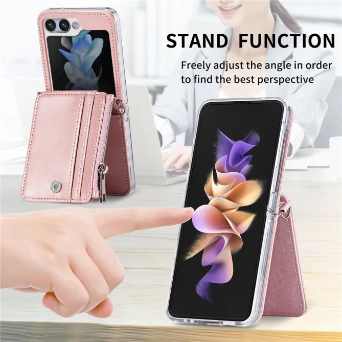Coque Samsung Galaxy Z Flip 7 FE et Z Flip 6 Portefeuille Bandoulière
