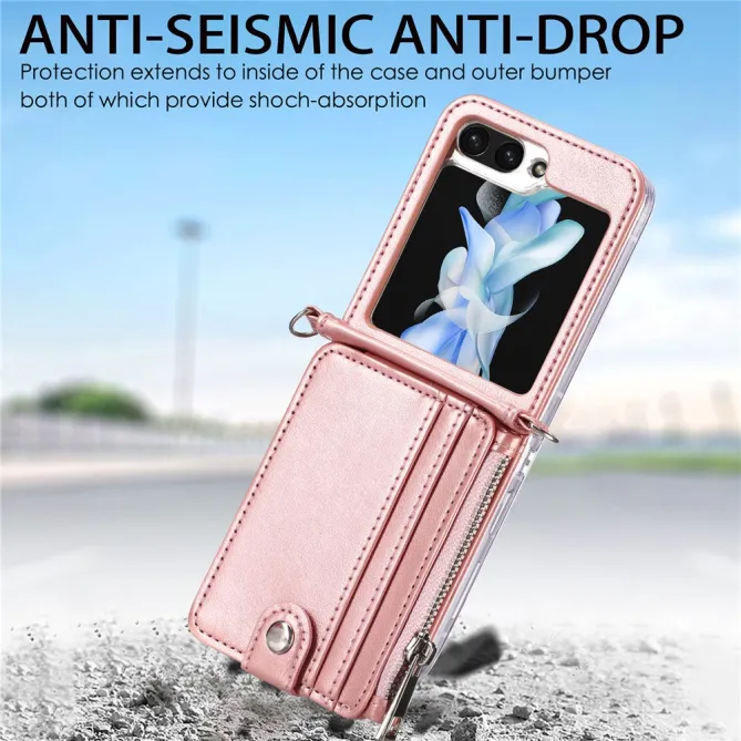 Coque Samsung Galaxy Z Flip 7 FE et Z Flip 6 Portefeuille Bandoulière