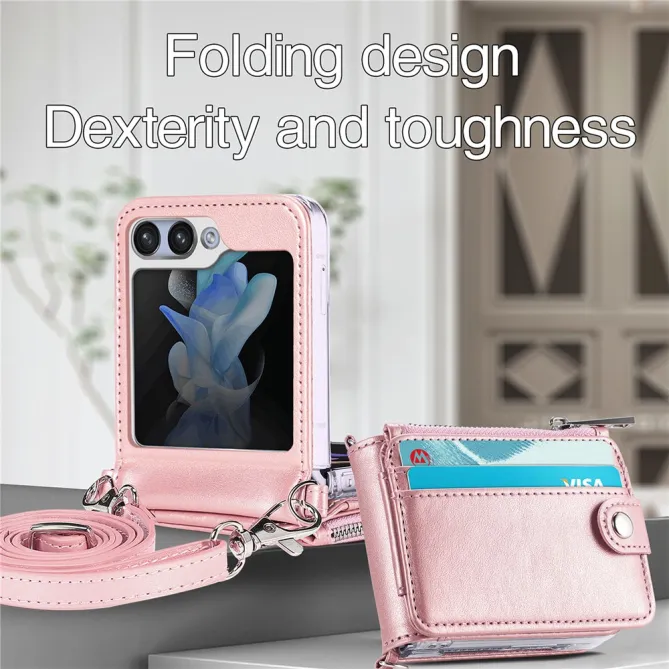 Coque Samsung Galaxy Z Flip 7 FE et Z Flip 6 Portefeuille Bandoulière