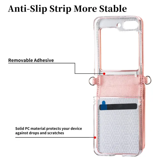 Coque Samsung Galaxy Z Flip 7 FE et Z Flip 6 Portefeuille Bandoulière