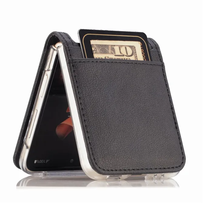 Coque Samsung Galaxy Z Flip 7 FE et Z Flip 6 Porte-Carte Grain Litchi
