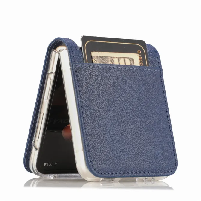 Coque Samsung Galaxy Z Flip 7 FE et Z Flip 6 Porte-Carte Grain Litchi