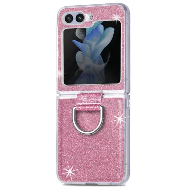 Coque Samsung Galaxy Z Flip 7 FE et Z Flip 6 Pailletée Anneau Strass