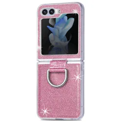 Coque Samsung Galaxy Z Flip 7 FE et Z Flip 6 Pailletée Anneau Strass
