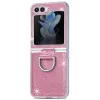 Coque Samsung Galaxy Z Flip 7 FE et Z Flip 6 Pailletée Anneau Strass