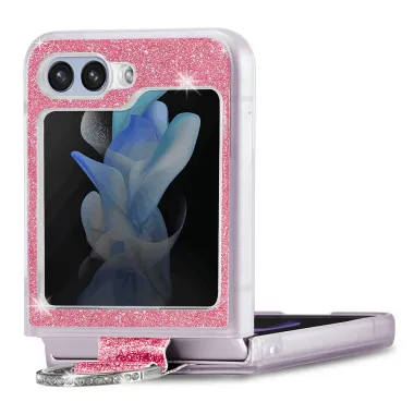 Coque Samsung Galaxy Z Flip 7 FE et Z Flip 6 Pailletée Anneau Strass