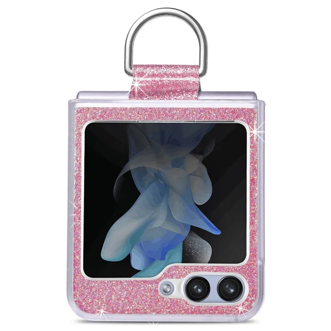 Coque Samsung Galaxy Z Flip 7 FE et Z Flip 6 Pailletée Anneau Strass