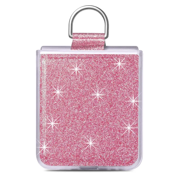 Coque Samsung Galaxy Z Flip 7 FE et Z Flip 6 Pailletée Anneau Strass