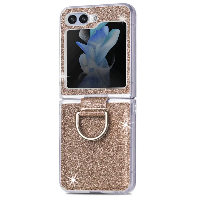 Coque Samsung Galaxy Z Flip 7 FE et Z Flip 6 Pailletée Anneau Strass