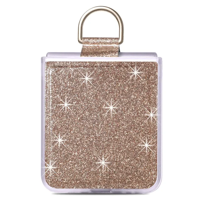 Coque Samsung Galaxy Z Flip 7 FE et Z Flip 6 Pailletée Anneau Strass