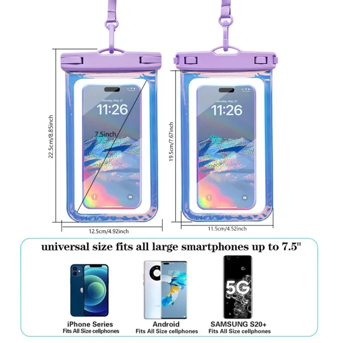 Pochette Étanche pour Natation et Plongée - IPX8, Compatible Écran Tactile