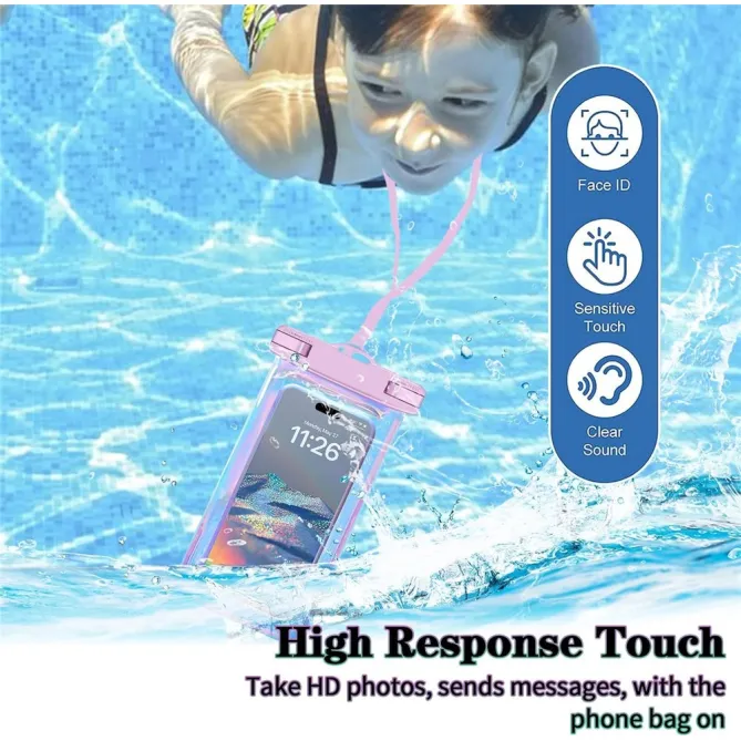 Pochette Étanche pour Natation et Plongée - IPX8, Compatible Écran Tactile