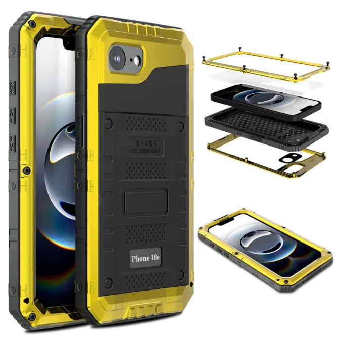 Coque iPhone 17e et 16e Métal Silicone IP68 Étanche