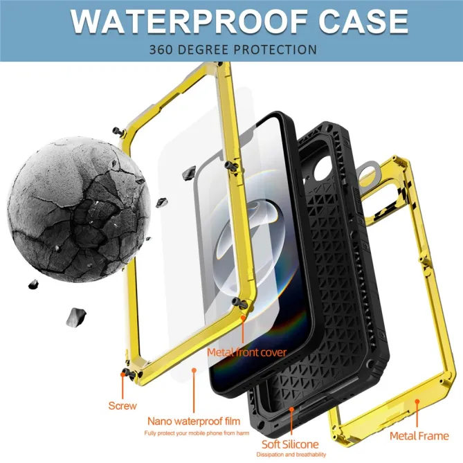 Coque iPhone 17e et 16e Métal Silicone IP68 Étanche