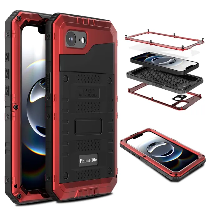 Coque iPhone 17e et 16e Métal Silicone IP68 Étanche