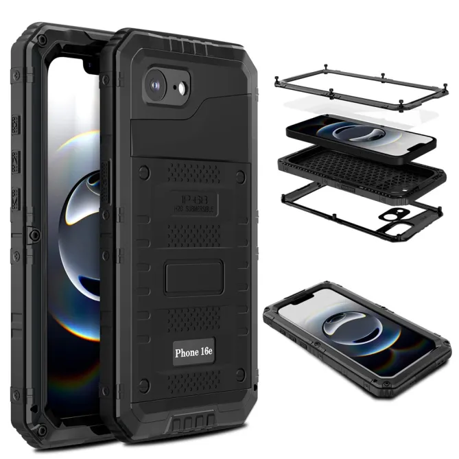 Coque iPhone 17e et 16e Métal Silicone IP68 Étanche