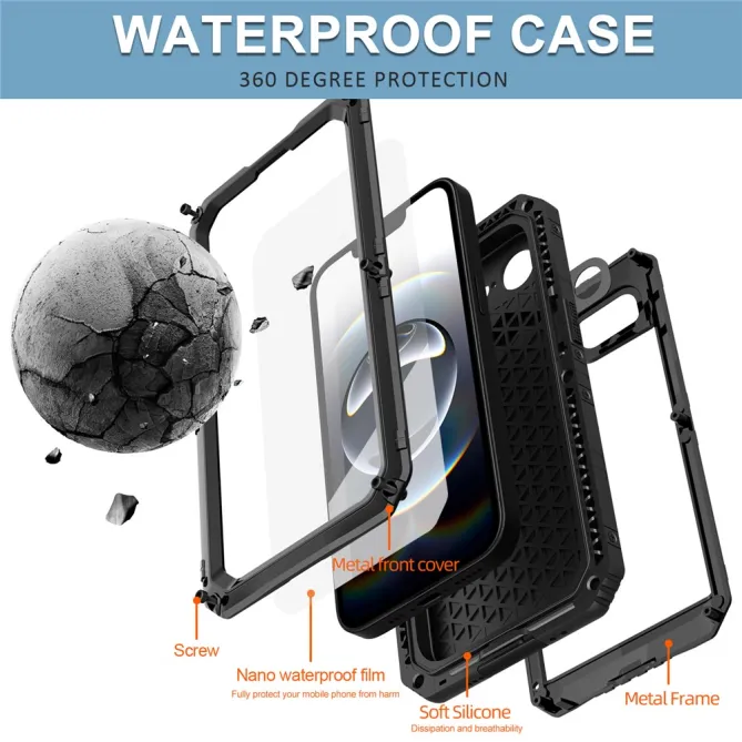 Coque iPhone 17e et 16e Métal Silicone IP68 Étanche