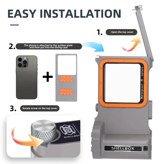 Caisson Étanche de Plongée Universel - IP68, 15 Mètres, Compatible Bluetooth