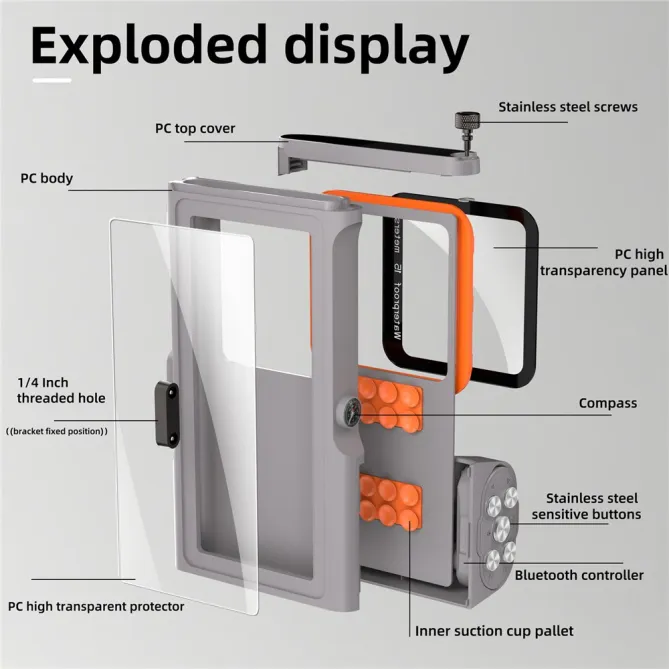 Caisson Étanche de Plongée Universel - IP68, 15 Mètres, Compatible Bluetooth