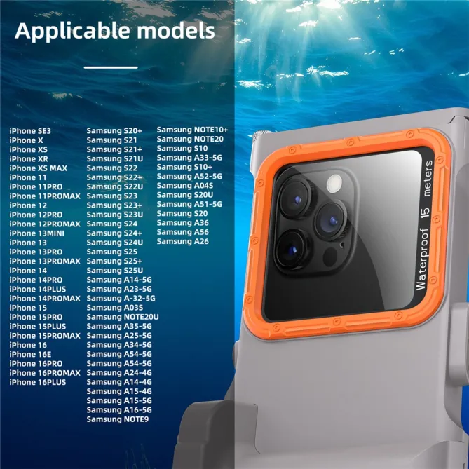 Caisson Étanche de Plongée Universel - IP68, 15 Mètres, Compatible Bluetooth