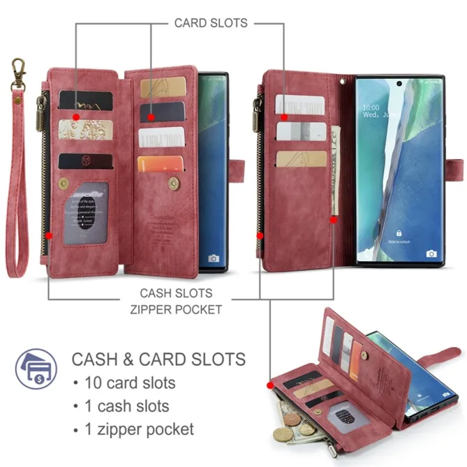 Étui Portefeuille Samsung Galaxy Note 20 Ultra C30 Zip et Multi Rangements