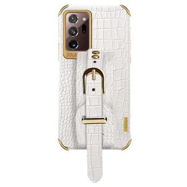 Coque Samsung Galaxy Note 20 Ultra Effet Croco avec Sangle Poignet