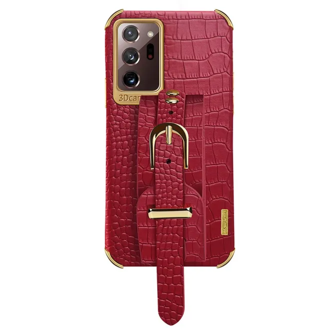 Coque Samsung Galaxy Note 20 Ultra Effet Croco avec Sangle Poignet