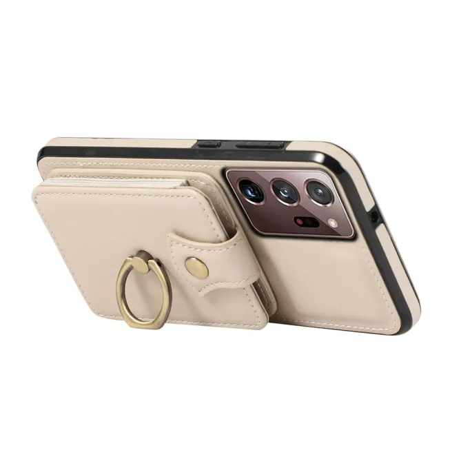 Coque Samsung Galaxy Note 20 Ultra Porte-Cartes Accordéon avec Bague Support