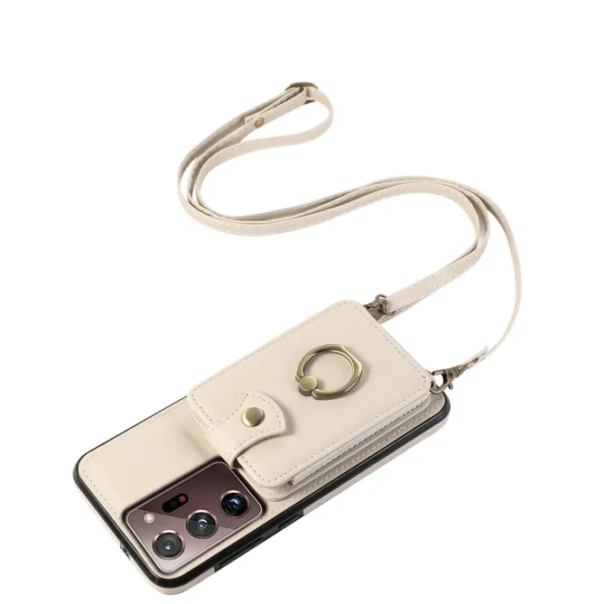 Coque Samsung Galaxy Note 20 Ultra Porte-Cartes Accordéon avec Bague Support